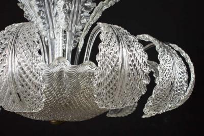 Barovier Toso Art Deco Ninfea Murano Glass Chandelier by Barovier Italy 1940