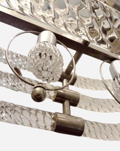 Barovier Toso Art Deco twisted glass chandelier Barovier Toso Murano Italy circa 1940