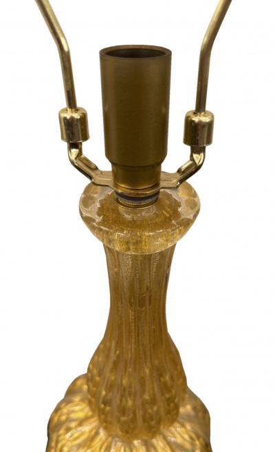 Barovier Toso B T Hand Blown Murano Glass Table Lamp with Avventurina