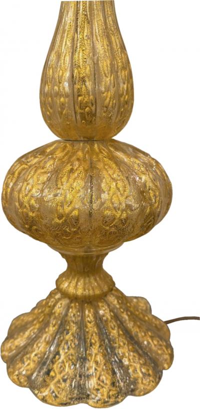  Barovier Toso B T Hand Blown Murano Glass Table Lamp with Avventurina