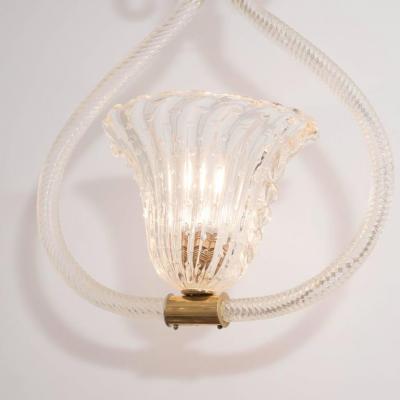 Barovier Toso Barovier Toso Bullicante Murano Glass and Brass Pendant Chandelier