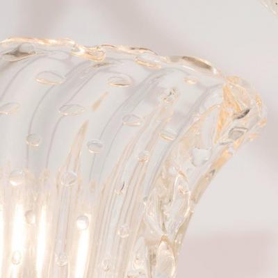 Barovier Toso Barovier Toso Bullicante Murano Glass and Brass Pendant Chandelier
