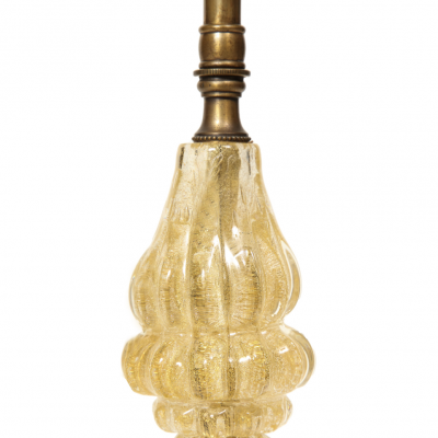  Barovier Toso Barovier Toso Hand Blown Murano Glass Table Lamp with Avventurina