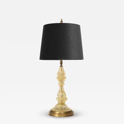  Barovier Toso Barovier Toso Hand Blown Murano Glass Table Lamp with Avventurina