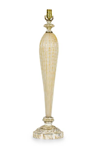  Barovier Toso Barovier Toso Italian Mid Century Bubbled White Glass Table Lamp