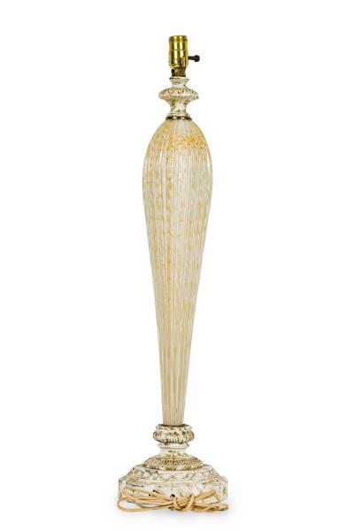  Barovier Toso Barovier Toso Italian Mid Century Bubbled White Glass Table Lamp