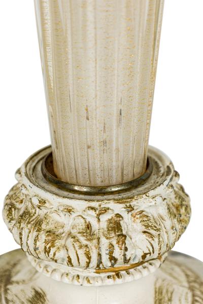  Barovier Toso Barovier Toso Italian Mid Century Bubbled White Glass Table Lamp