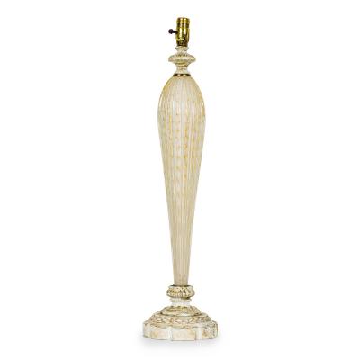  Barovier Toso Barovier Toso Italian Mid Century Bubbled White Glass Table Lamp