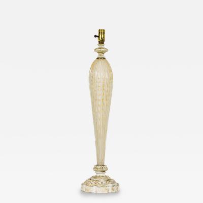  Barovier Toso Barovier Toso Italian Mid Century Bubbled White Glass Table Lamp