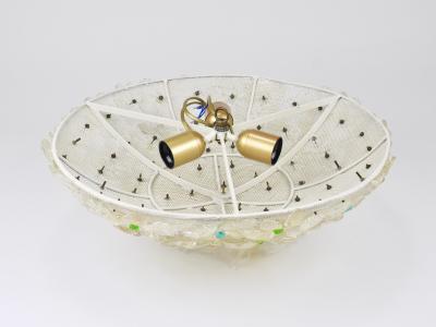  Barovier Toso Barovier Toso Large Millefiori Murano Glass Flower Flush Mount Italy 1960s