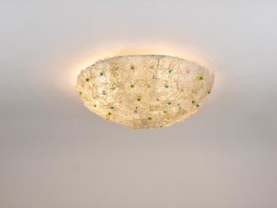  Barovier Toso Barovier Toso Large Millefiori Murano Glass Flower Flush Mount Italy 1960s
