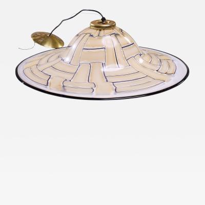  Barovier Toso Barovier Toso Mid Century Large Tessere Ambra Suspension Murano Pendant Lamp