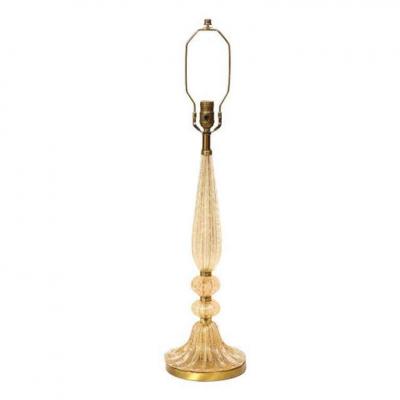  Barovier Toso Barovier Toso Murano Bullicante Glass Table Lamp with Avventurina 1950s