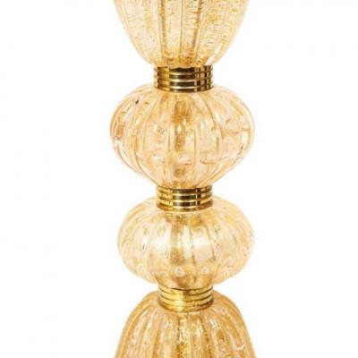  Barovier Toso Barovier Toso Murano Bullicante Glass Table Lamp with Avventurina 1950s