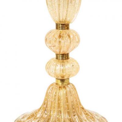  Barovier Toso Barovier Toso Murano Bullicante Glass Table Lamp with Avventurina 1950s