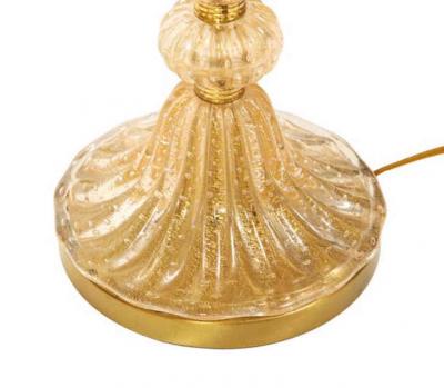  Barovier Toso Barovier Toso Murano Bullicante Glass Table Lamp with Avventurina 1950s