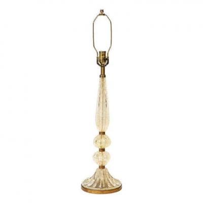  Barovier Toso Barovier Toso Murano Bullicante Glass Table Lamp with Avventurina 1950s