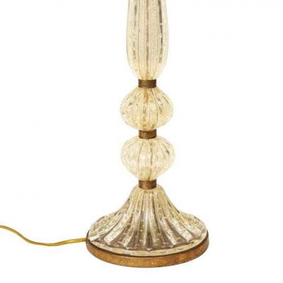  Barovier Toso Barovier Toso Murano Bullicante Glass Table Lamp with Avventurina 1950s