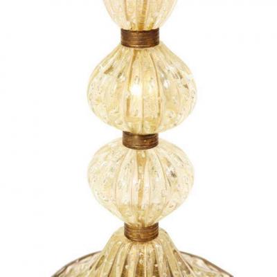  Barovier Toso Barovier Toso Murano Bullicante Glass Table Lamp with Avventurina 1950s