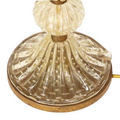  Barovier Toso Barovier Toso Murano Bullicante Glass Table Lamp with Avventurina 1950s