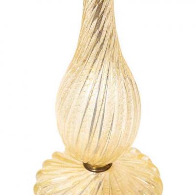  Barovier Toso Barovier Toso Murano Glass Table Lamp with Avventurina 1960s