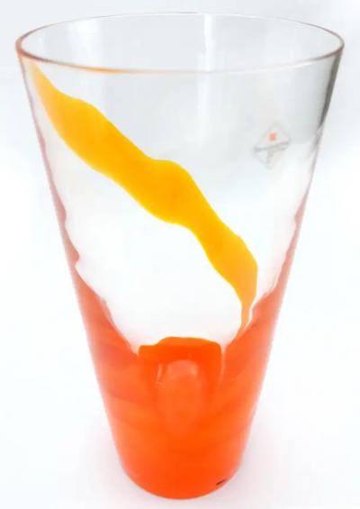  Barovier Toso Barovier Toso Orange Murano Glass Vase