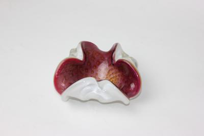  Barovier Toso Barovier Toso Rose Cased Art Glass Bowl with Gold Bullicante 1955 Italy