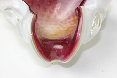  Barovier Toso Barovier Toso Rose Cased Art Glass Bowl with Gold Bullicante 1955 Italy