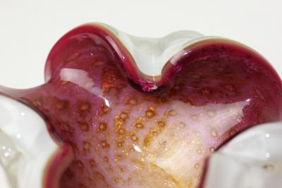  Barovier Toso Barovier Toso Rose Cased Art Glass Bowl with Gold Bullicante 1955 Italy