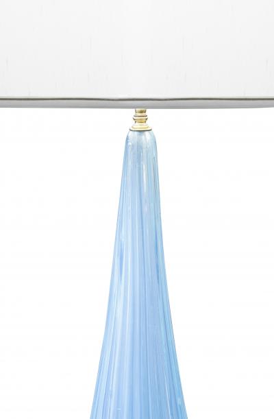  Barovier Toso Barovier Toso Stunning Monumental Hand Blown Blue Glass Table Lamp 1950s