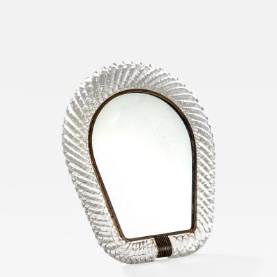  Barovier Toso Barovier Toso Table Mirror with frame in Murano Glass Torchon