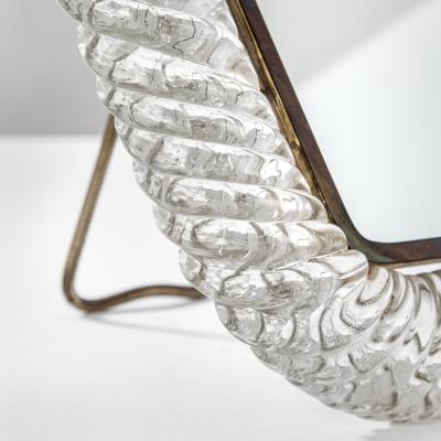 Barovier Toso Barovier Toso Table Mirror with frame in Murano Glass Torchon