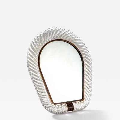  Barovier Toso Barovier Toso Table Mirror with frame in Murano Glass Torchon