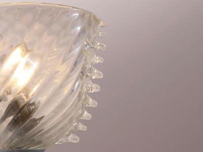  Barovier Toso Barovier Toso set of 3 glass and nickel plated brass wall lights Italy 1940s