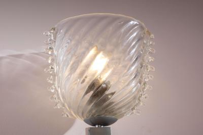  Barovier Toso Barovier Toso set of 3 glass and nickel plated brass wall lights Italy 1940s