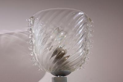  Barovier Toso Barovier Toso set of 3 glass and nickel plated brass wall lights Italy 1940s