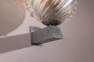  Barovier Toso Barovier Toso set of 3 glass and nickel plated brass wall lights Italy 1940s