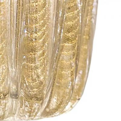  Barovier Toso Barovier and Toso Fluted Art Glass Vase with Avventurina 1950s