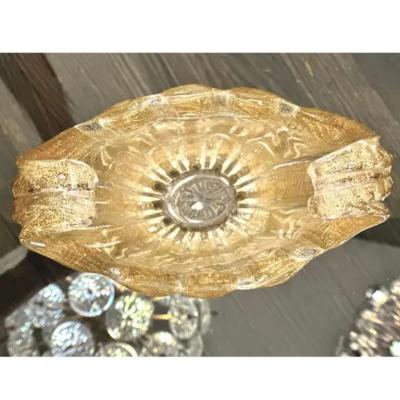  Barovier Toso Barovier and Toso Fluted Art Glass Vase with Avventurina 1950s