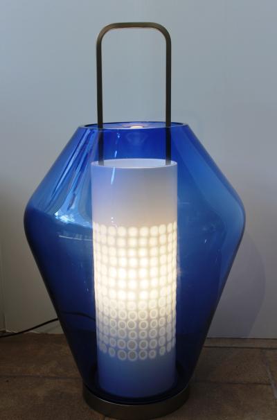  Barovier Toso Blue Lanterna Lamp by Barovier Toso