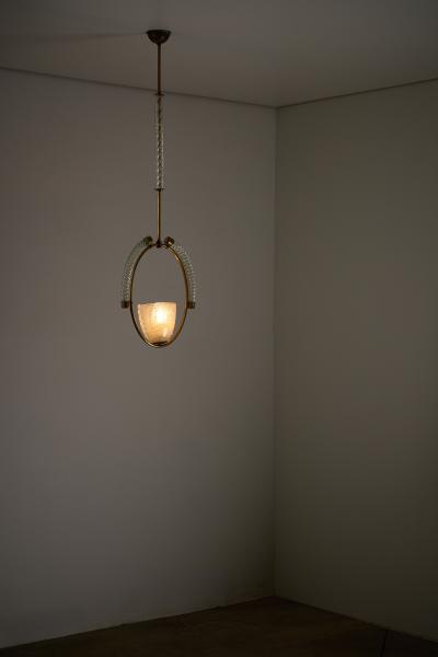  Barovier Toso Brass and Murano Glass Pendant by Barovier Toso 1930s