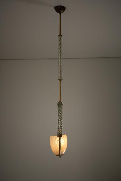  Barovier Toso Brass and Murano Glass Pendant by Barovier Toso 1930s