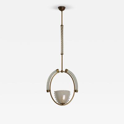  Barovier Toso Brass and Murano Glass Pendant by Barovier Toso 1930s
