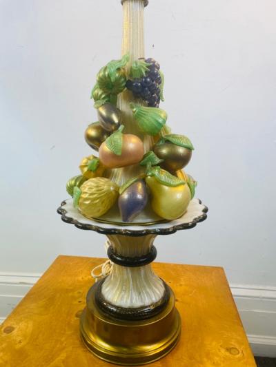  Barovier Toso EXCEPTIONAL FRUIT IN PEDESTAL MURANO GLASS LAMP