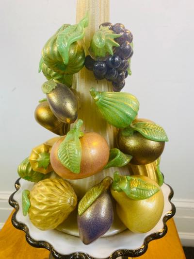  Barovier Toso EXCEPTIONAL FRUIT IN PEDESTAL MURANO GLASS LAMP