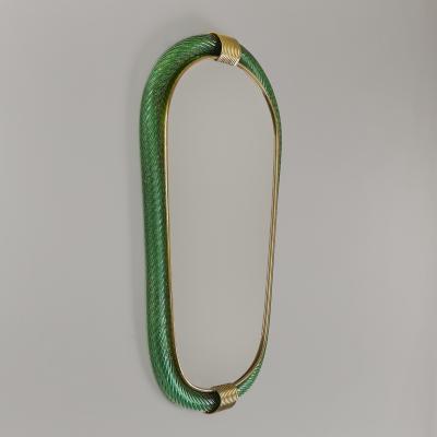  Barovier Toso Emerald green portrait Murano twisted rope Firenze mirror