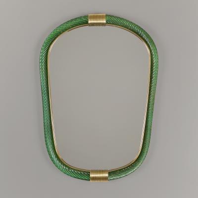  Barovier Toso Emerald green portrait Murano twisted rope Firenze mirror
