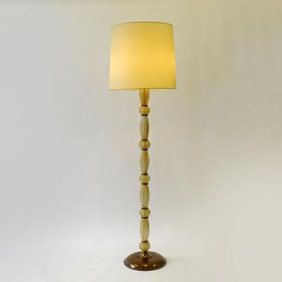  Barovier Toso Ercole Barovier Cordonato Oro Murano Glass Floor Lamp Italy 1940s