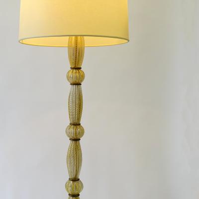  Barovier Toso Ercole Barovier Cordonato Oro Murano Glass Floor Lamp Italy 1940s