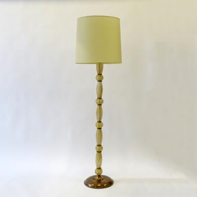  Barovier Toso Ercole Barovier Cordonato Oro Murano Glass Floor Lamp Italy 1940s